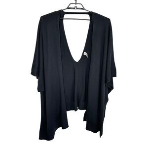 Lululemon Womens Free To Coast Wrap One Size Black Shawl Cotton Silk Blend